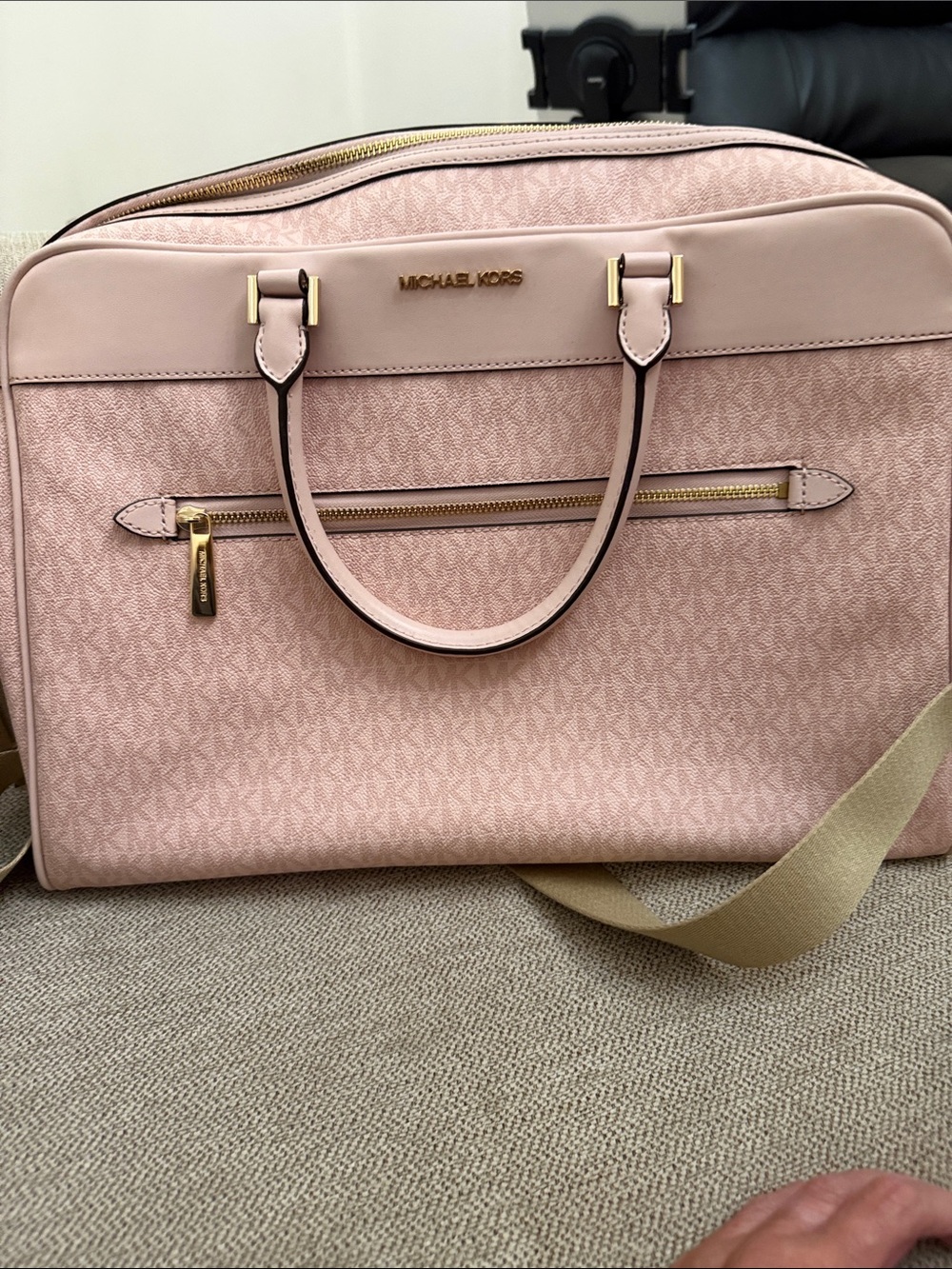 Michael Kors Pink Logo weekender bag